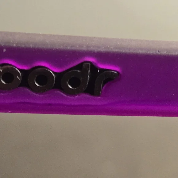 Goodr Brand Purple Sunglasses with Green Lenses - Picture 4 of 4